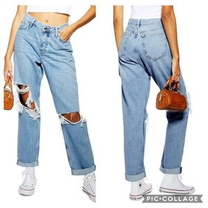 Topshop Moto Hayden Ripped Straight Leg Jean